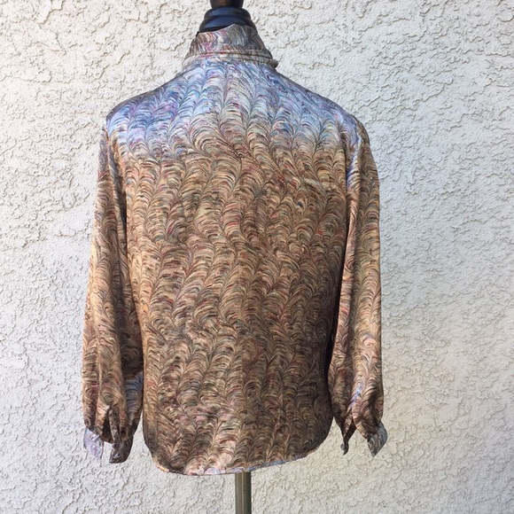 Vintage Paul Stanley from Kiss abstract unique Neck tie Blouse Shirt 👚 - Picture 5 of 7